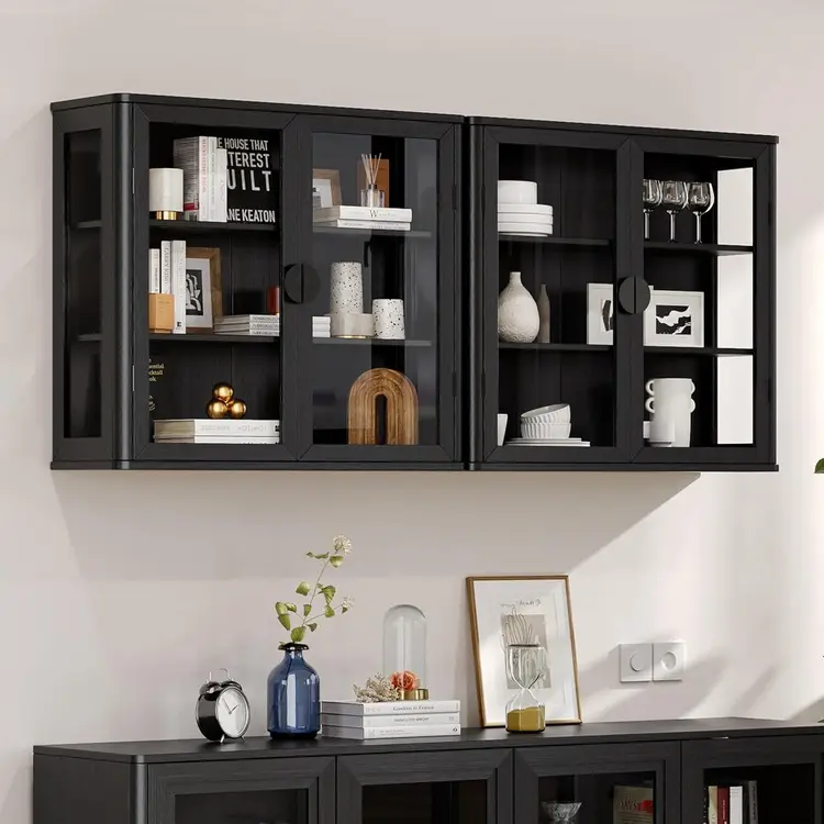newownds 56 inches black wall storage cabinets 750x750